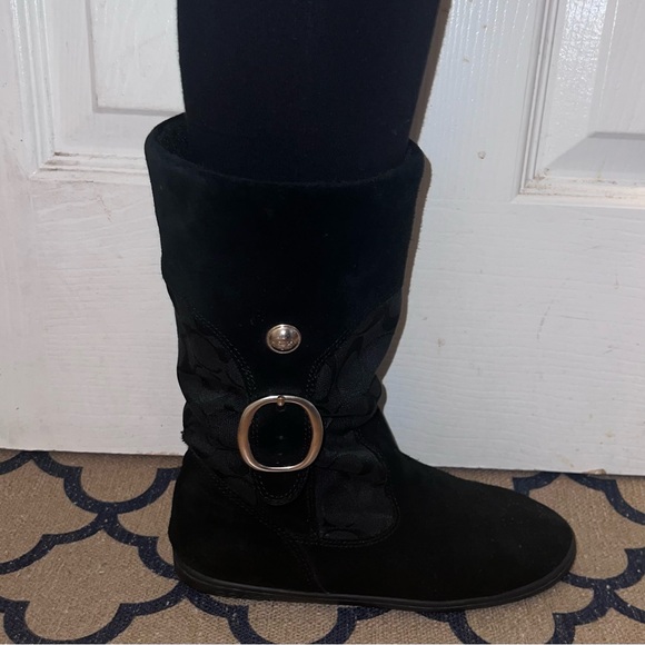 Pre Owned Coach Black Logo C Casual Woman’s boots Size 7.5 - Picture 10 of 10